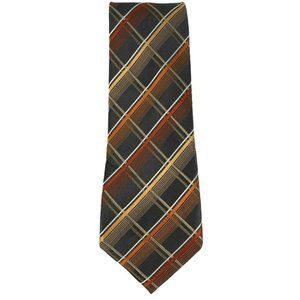 Alfani Orange White Black Diagonal Striped‎ Tie